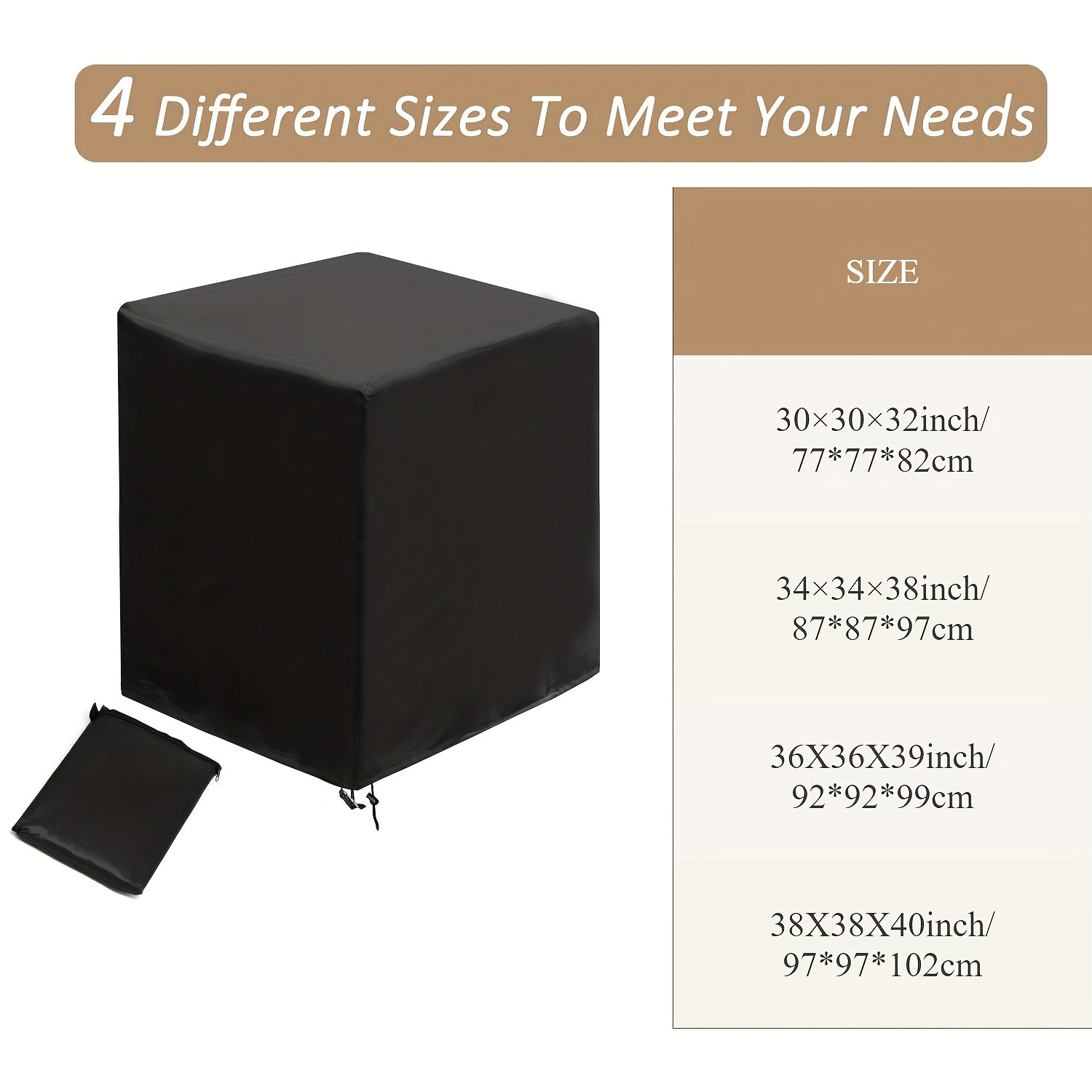 Waterproof Weather-Resistant Cover for Outdoor Air Conditioners 97x97x102cm