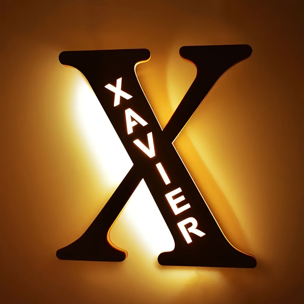 Personalized Wall Sconce with Engraved Name Night Light USB Powered Long-Lasting LED Bedroom Decor