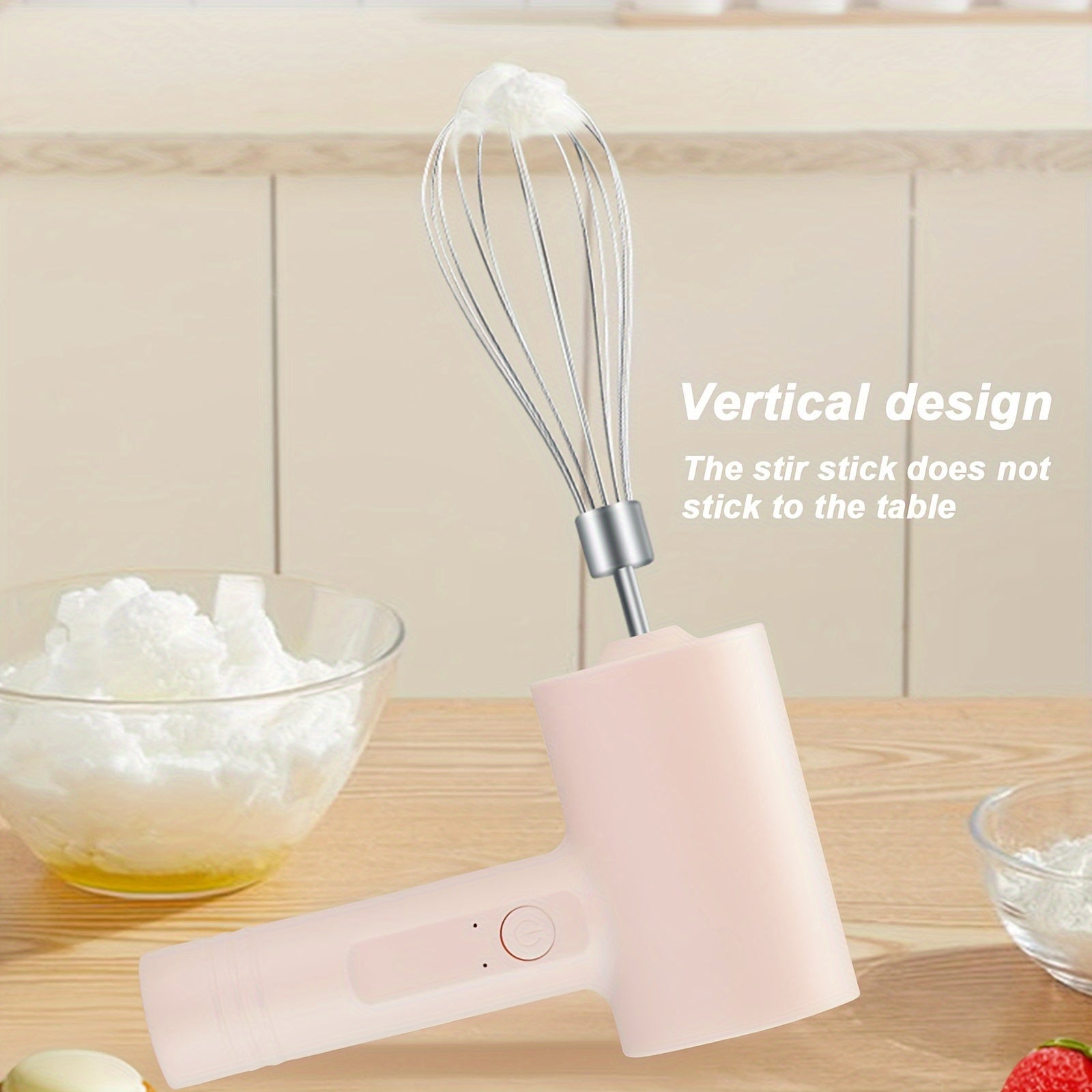 Stainless Steel Handheld Electric Mixer with Detachable Dual Whisks for Baking