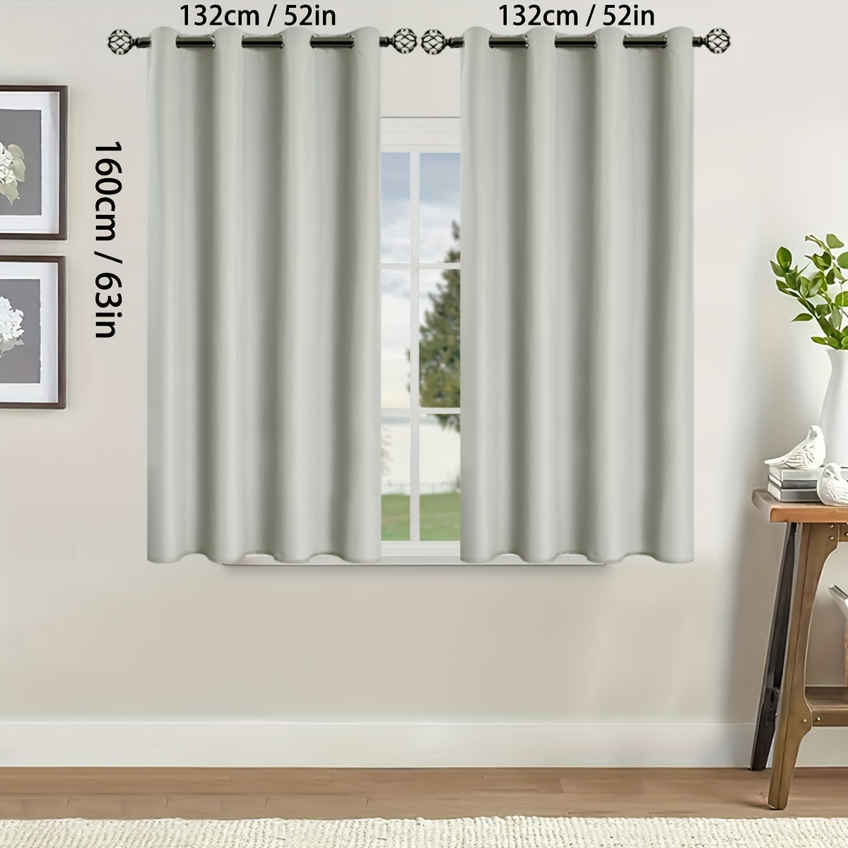 Blackout Curtains for Bedroom and Living Room, UV Protection, Easy Slide