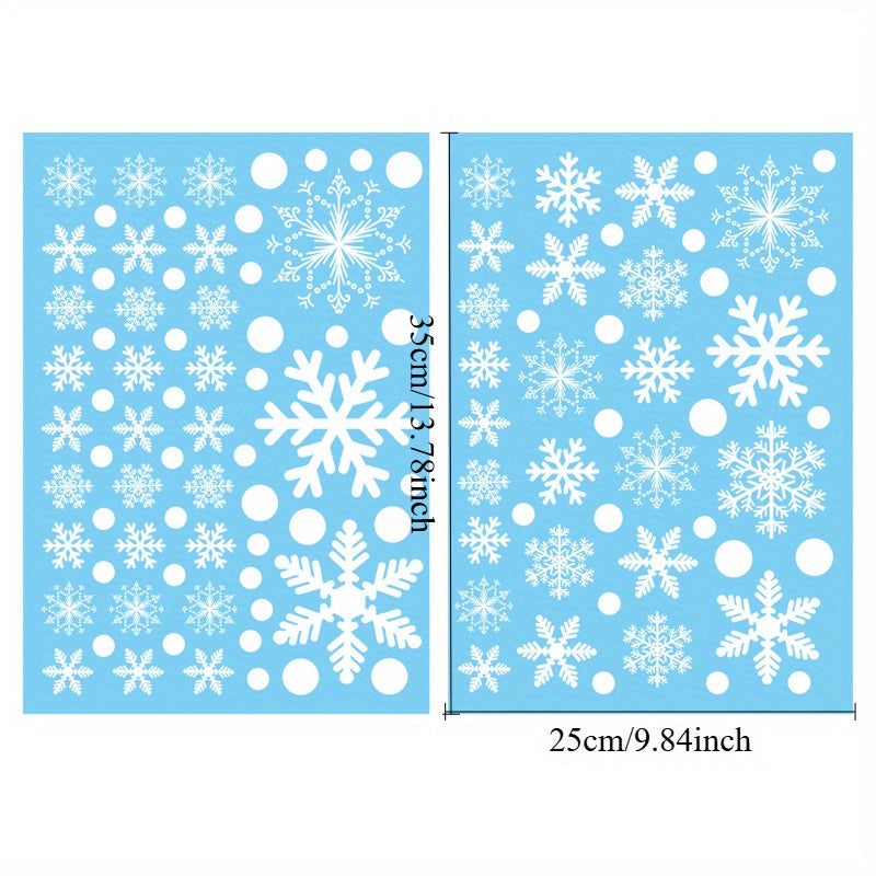 Set of 111 Christmas Snowflake Window Clings for Holiday Decorations and Party Supplies