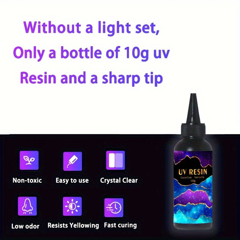 UV Resin Kit 10g 25g 60g 100g Clear Hard Epoxy for Jewelry and Art Projects