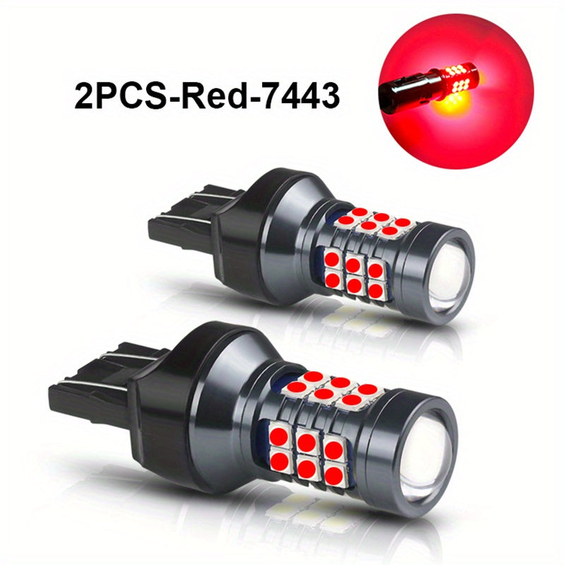 2 Pcs T20 LED 7440 7443 W21W W21/5W Bright Car Signal Backup Lights