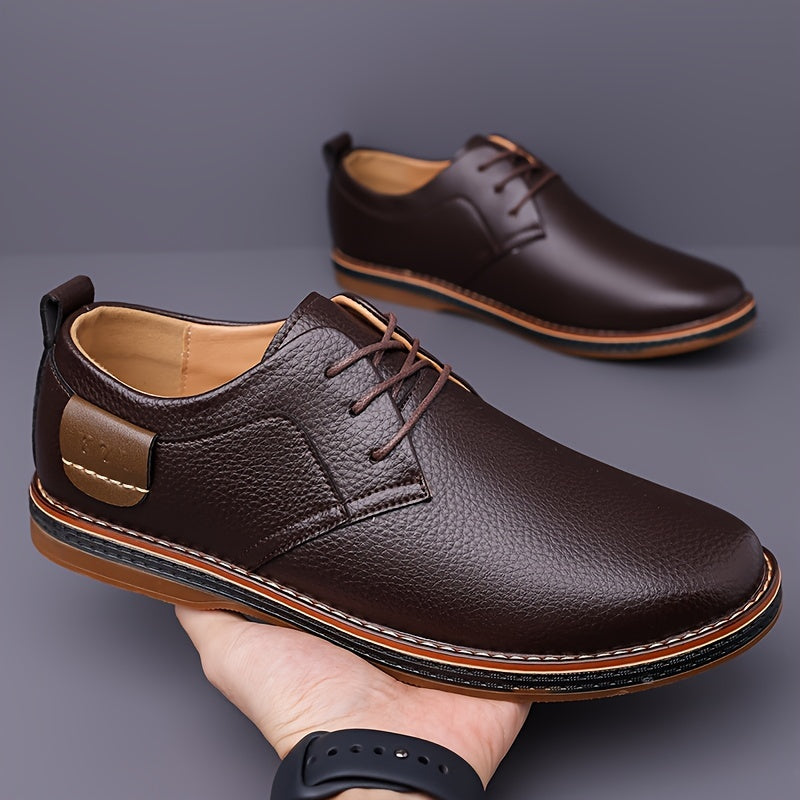 Men's Breathable Lace-Up Shoes for Office Wear with Rubber Sole