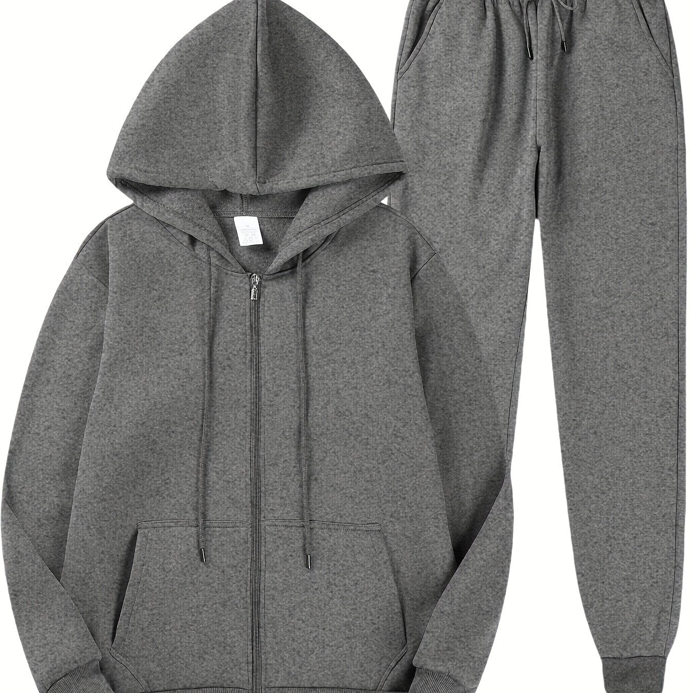 Men's Fleece Hoodie and Sweatpants Set 100% Polyester Casual Fall Winter Solid