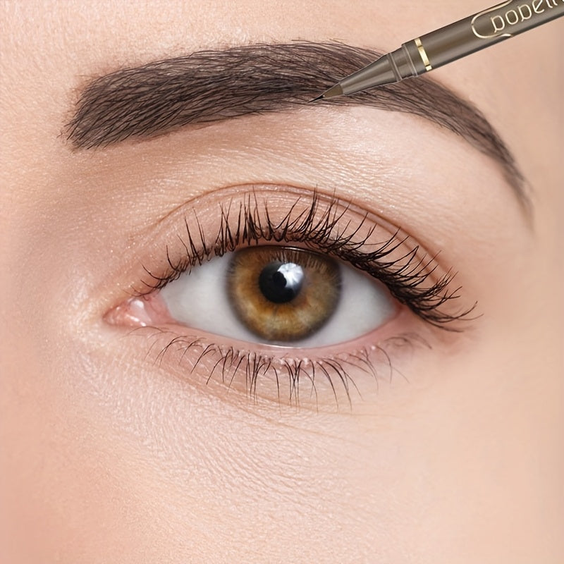 Lápiz de cejas negro para mujer resistente al agua y a las manchas, punta fina