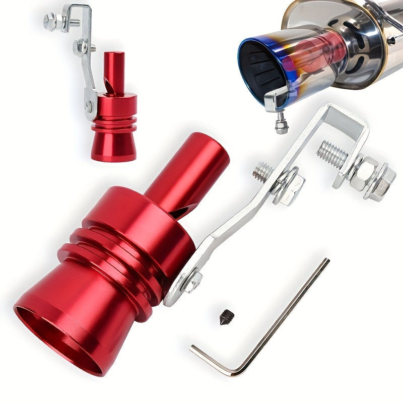 Universal Car Exhaust Pipe XL Red Aluminum High-Performance Automotive Accessory