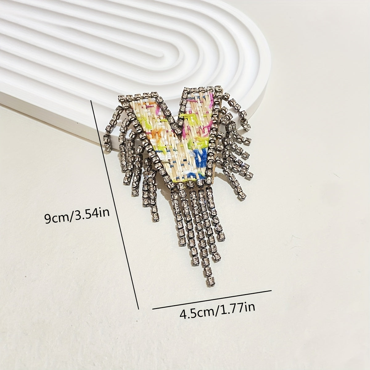 Women's Rhinestone Letter Brooch Irregular Woven Design Jewelry