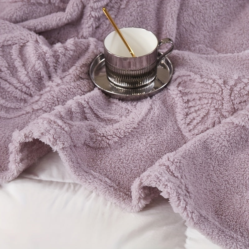 Плед "Бабочка Пурпурный" с жаккардовым дизайном и тафтовым материалом - Идеален для кровати, дивана или кушетки - Многофункциональный и стильный плед