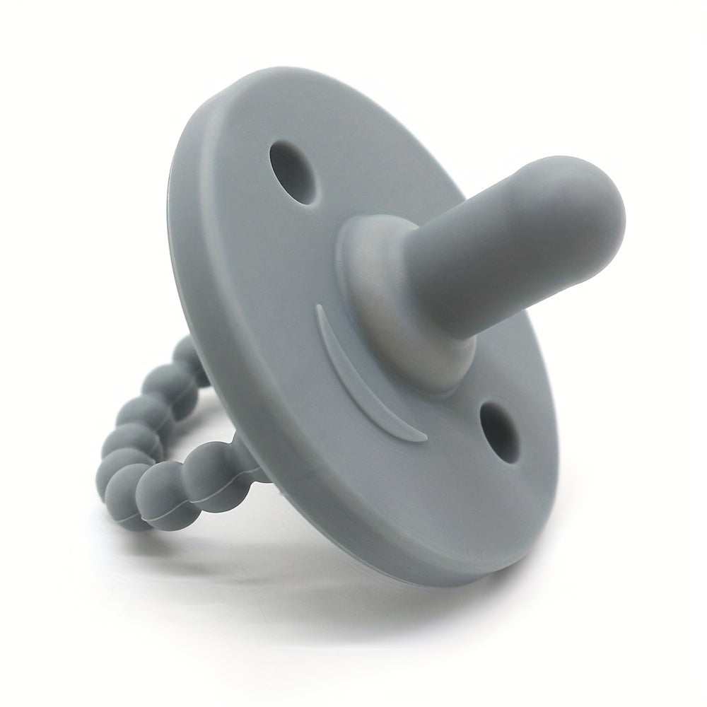 Soft Silicone Pacifier for Newborns with Cute Round Shape Teething Soother