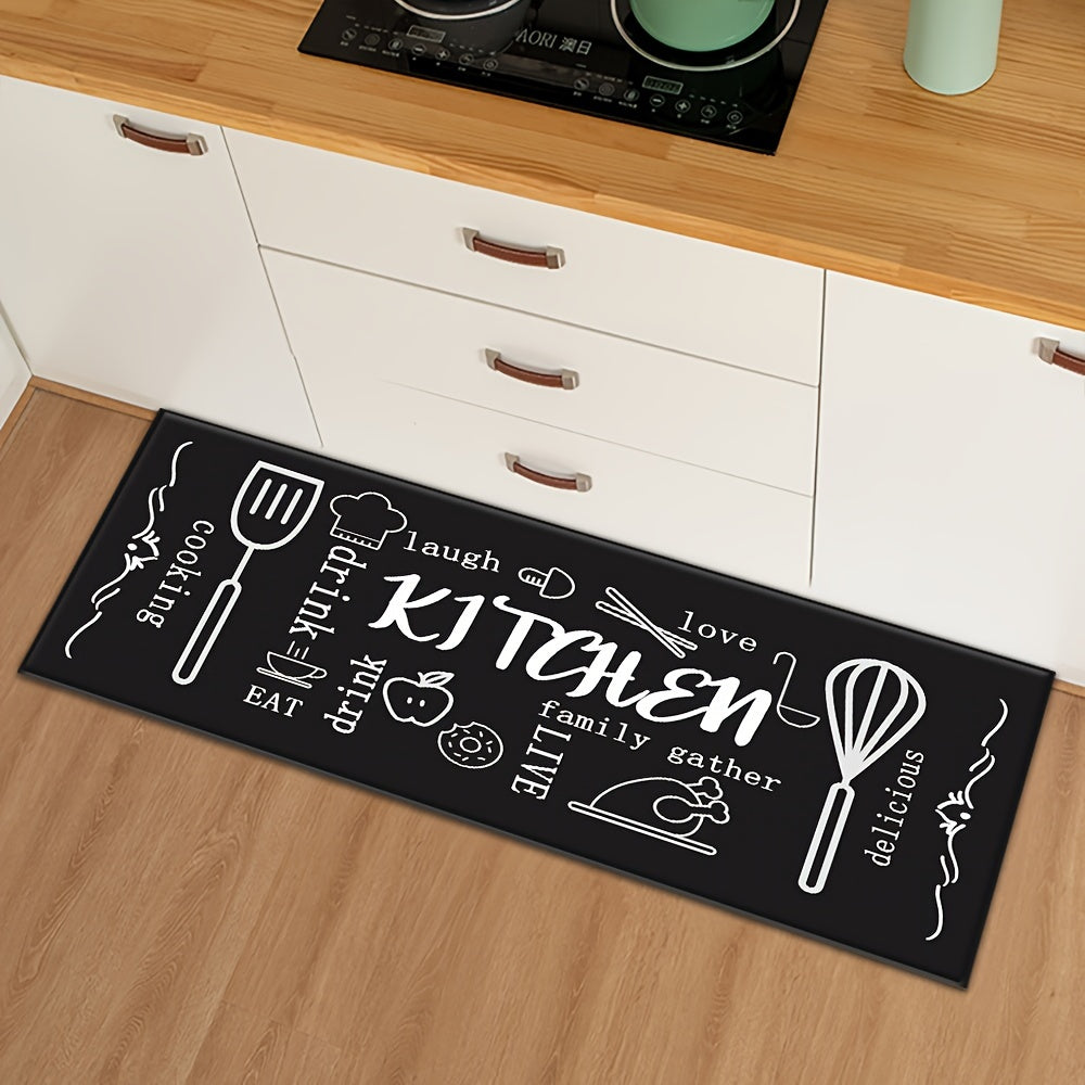 Absorbent Long Kitchen Mat Black Bottom Anti-slip Floor Mat for Bathroom Bedroom