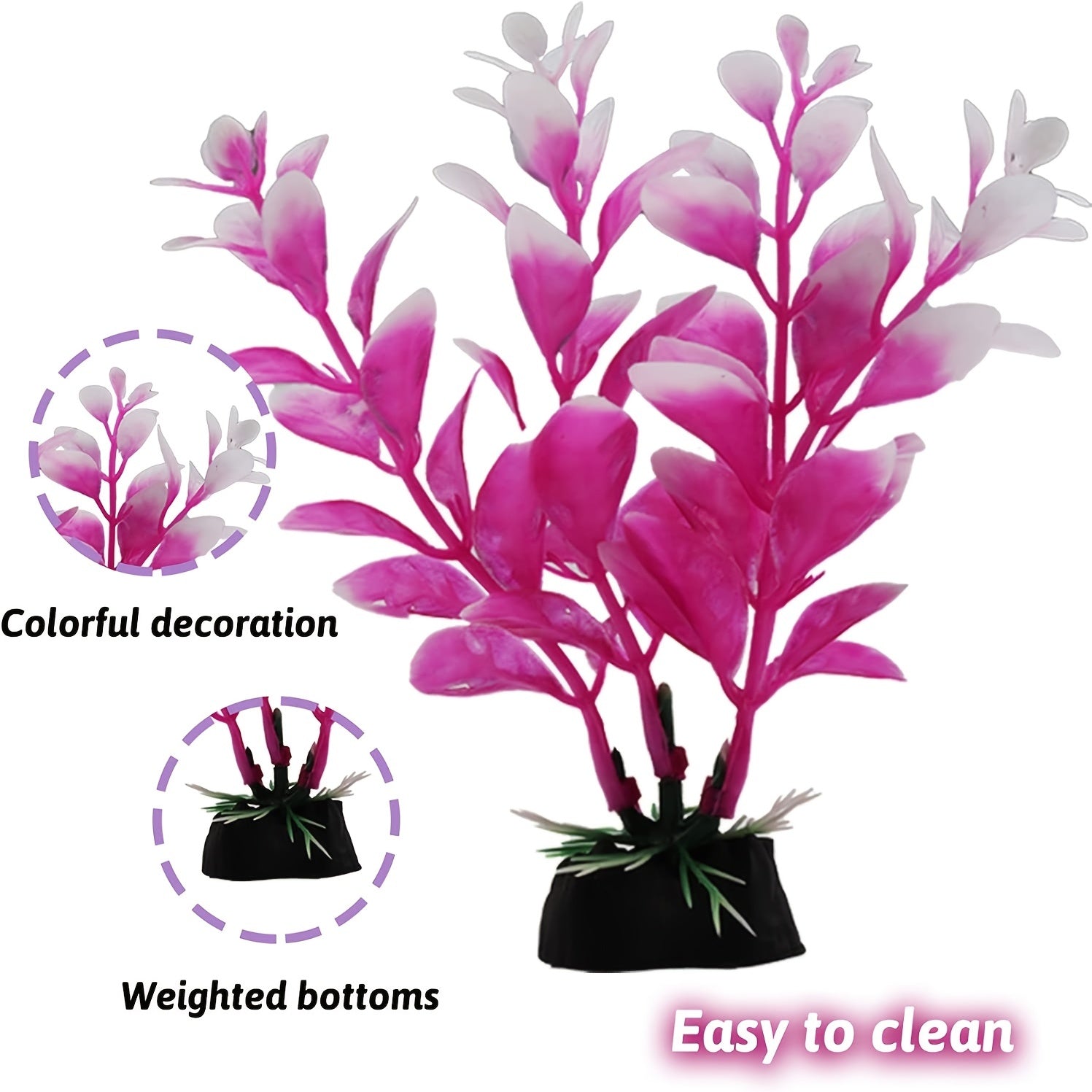 15pcs Fish Tank Decorations Resin Broken Barrel Cave Rock Plastic Plants