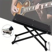 Guitar Foot Pedal and Stool with Adjustable Heights Non-Slip Metal Construction