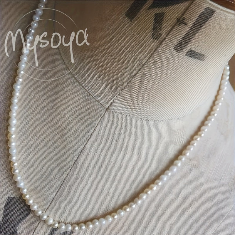 Freshwater Pearl Necklace 6-7mm White Natural June Birthstone Elegant Jewelry