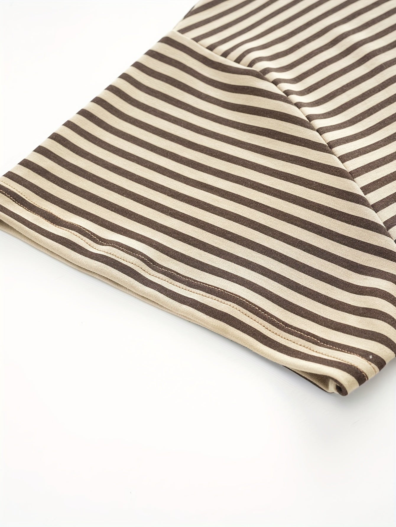 Vestido de dormir vertical a rayas para mujer de manga corta, bata de descanso para la noche