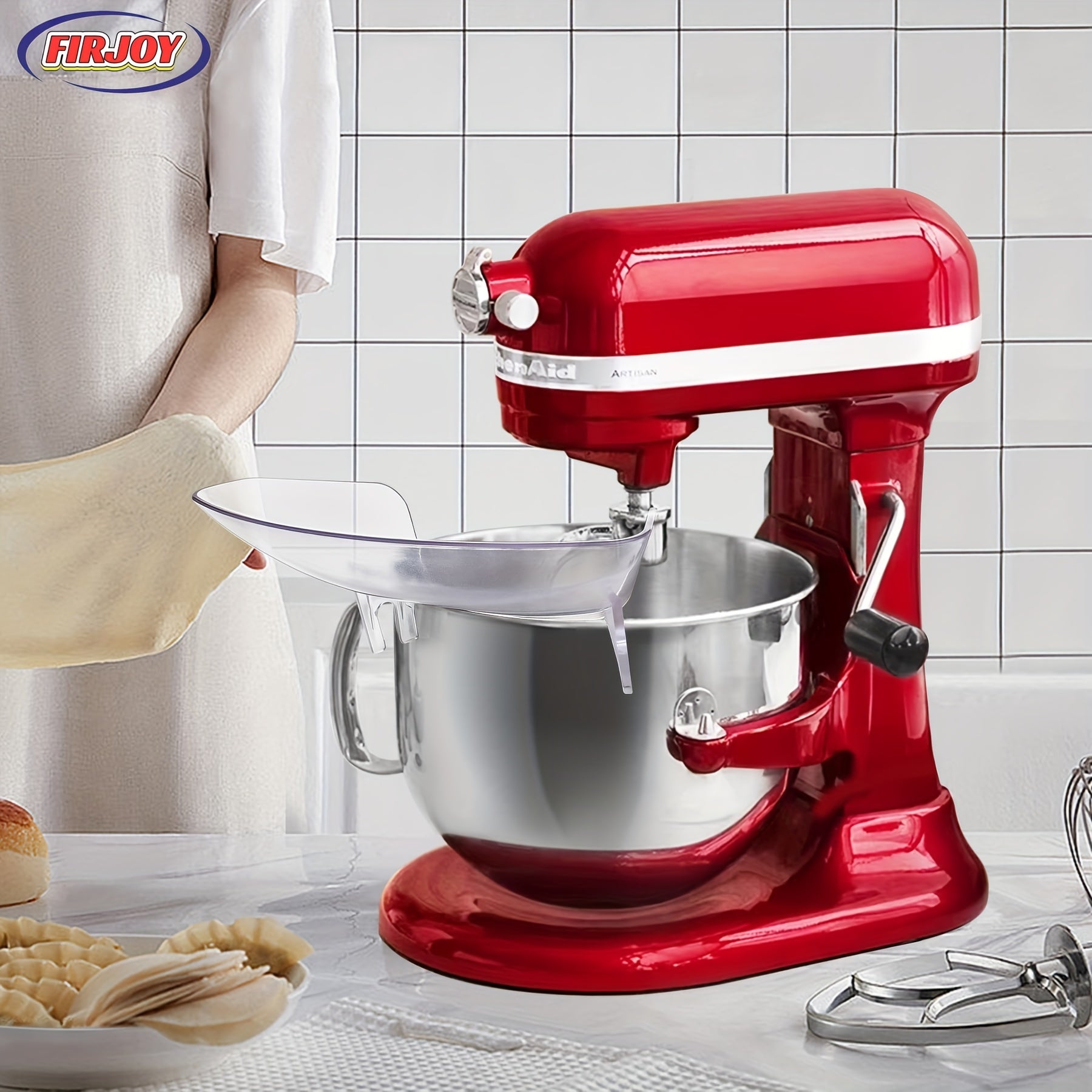 Adjustable Mixer Pouring Chute No-Mess Kitchen Gadget for Baking and Cooking