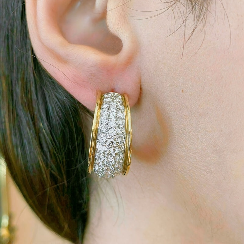 Vintage Elegant Style Mis Zirkoniya Bilan Qoplangan Katta Halqa Sirg'alar Ayollar Partiyalari Uchun