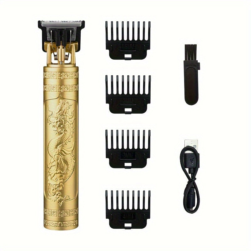 Hairdresser beard trimmer set USB rechargeable cordless sharp blades 4 combs