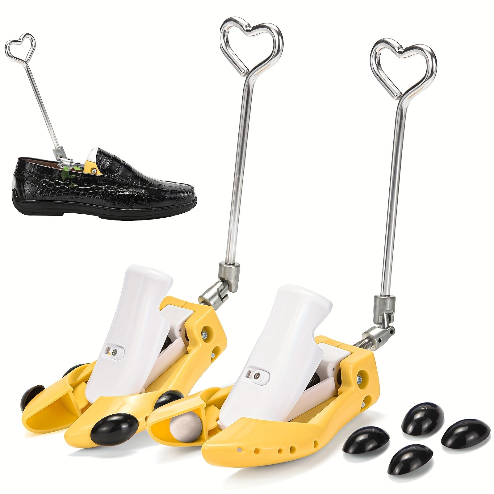 Adjustable Shoe Stretcher for Men Women Plastic Boot Heel Repair Yellow
