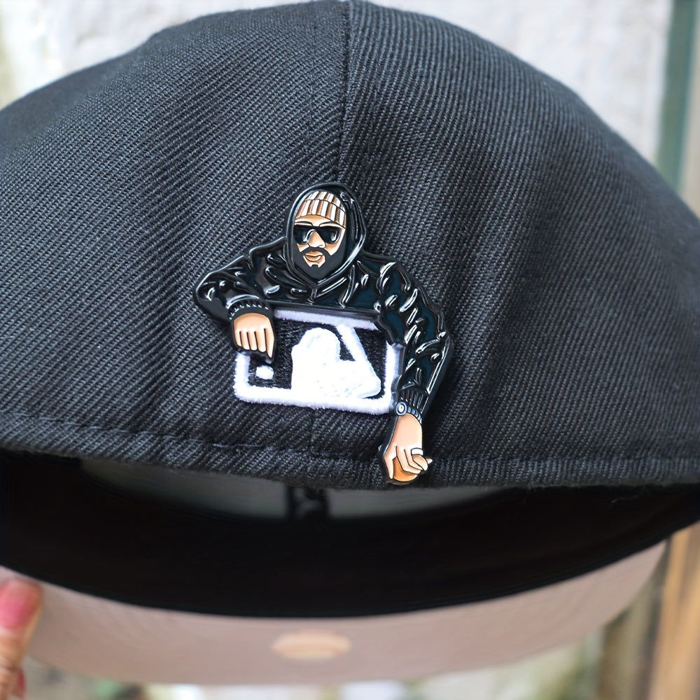 Qora emal pin, zink alloy, moda kiyimlari, shlyapa aksessuari