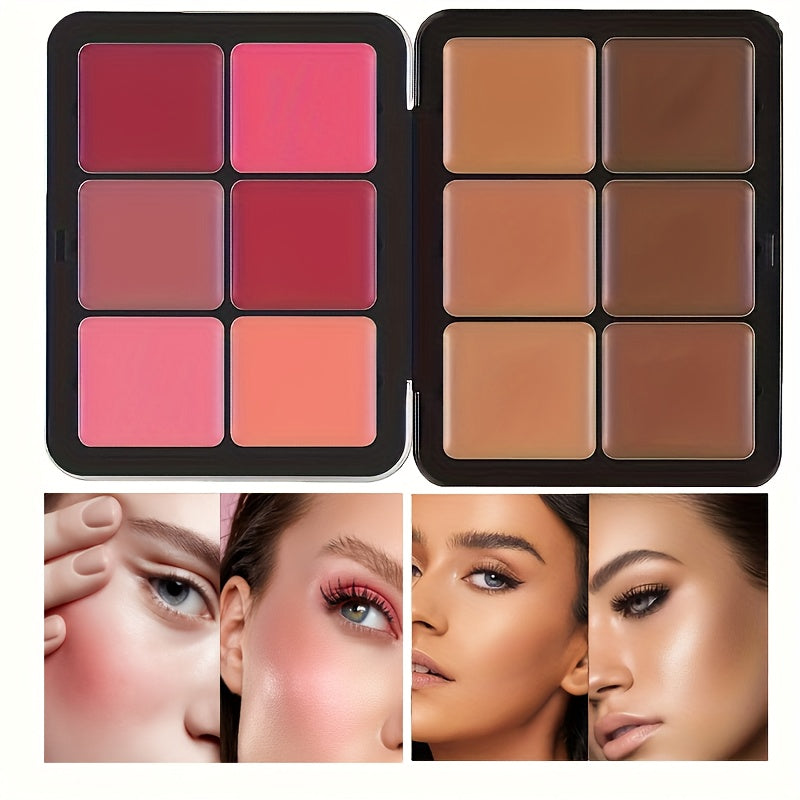 Women Face Makeup Palette 12 Colors Concealer Blush Cream Kit