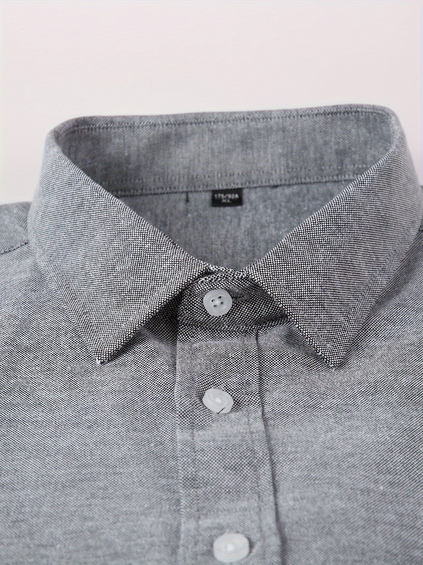 Men's Loose Fit Cotton Blend Oxford Dress Shirt Long Sleeve Solid Color with Front Pocket