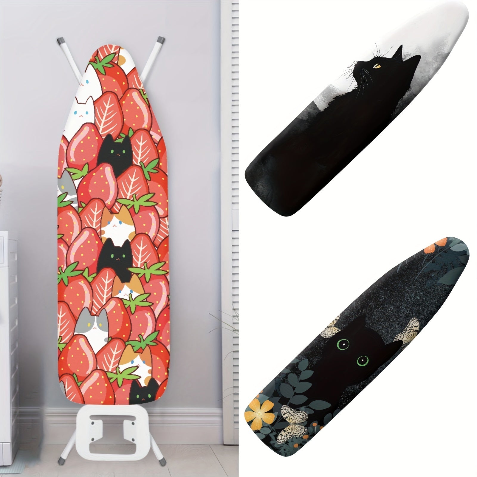 Ironing Cover with Cat Cartoon Design Non-Stick Dustproof Fit Standard Iron