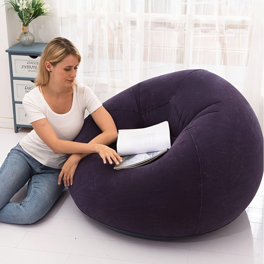 Inflatable Lazy Sofa Chair for Adults Indoor Outdoor Foldable Blue