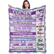 Polyester Throw Blanket with Encouraging Quotes for All Seasons
