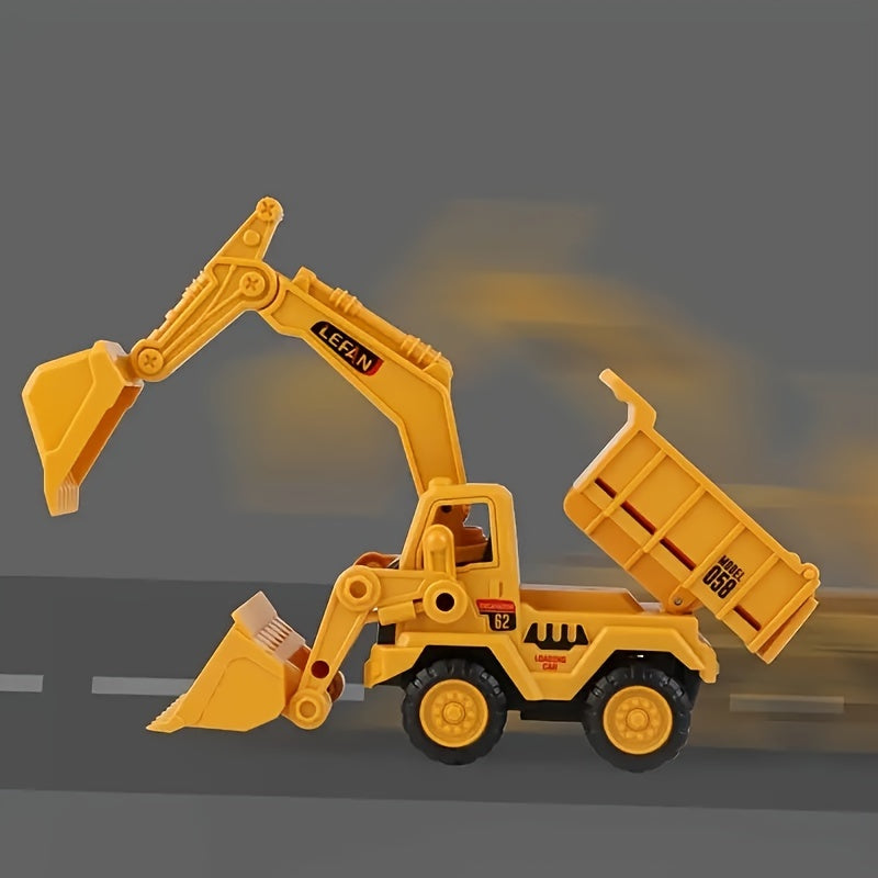 Construction Vehicle Toy for Kids 3+ with Excavator Bulldozer Tipper Truck