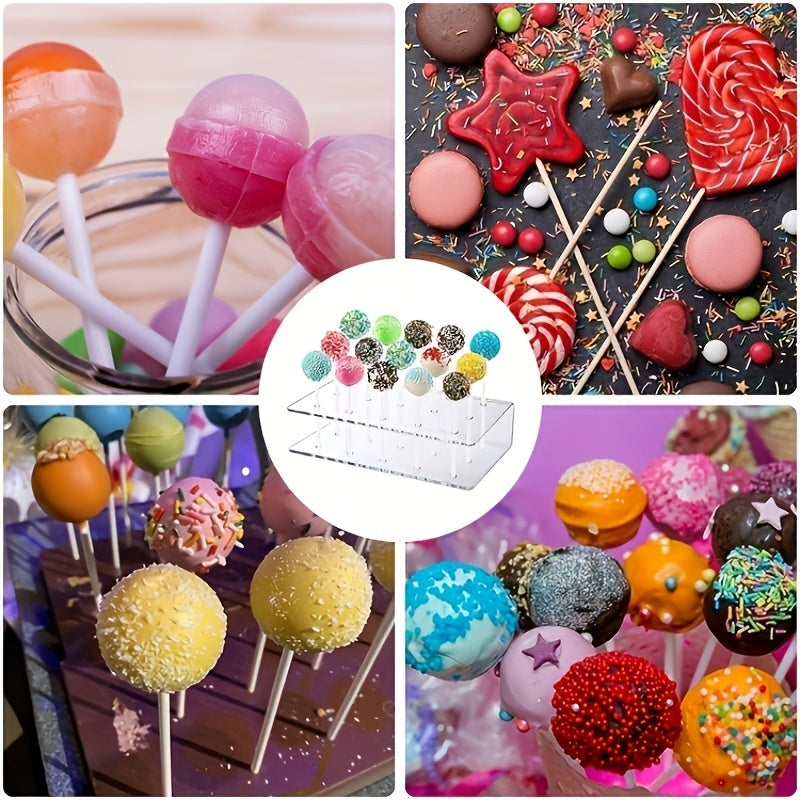 15-Hole Acrylic Lollipop Holder U-Shaped Candy Display Stand for Weddings and Parties