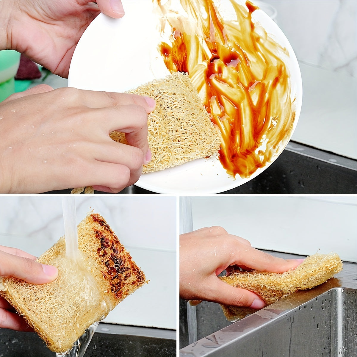 Набор из 5 моющих губок из люфы, антипригарная масляная щетка, кухонная щетка