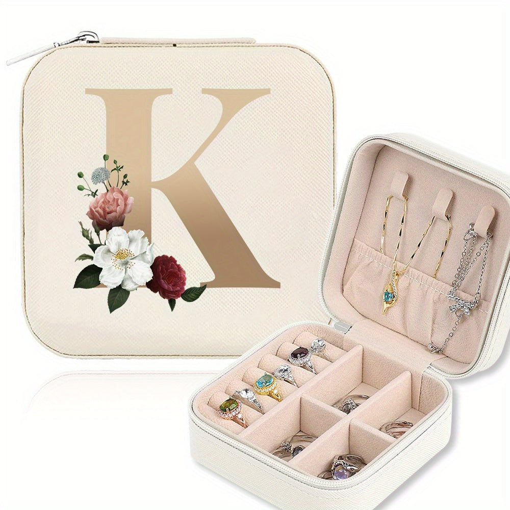 Mini Portable Zipper Jewelry Storage Box for Rings Necklaces and Studs