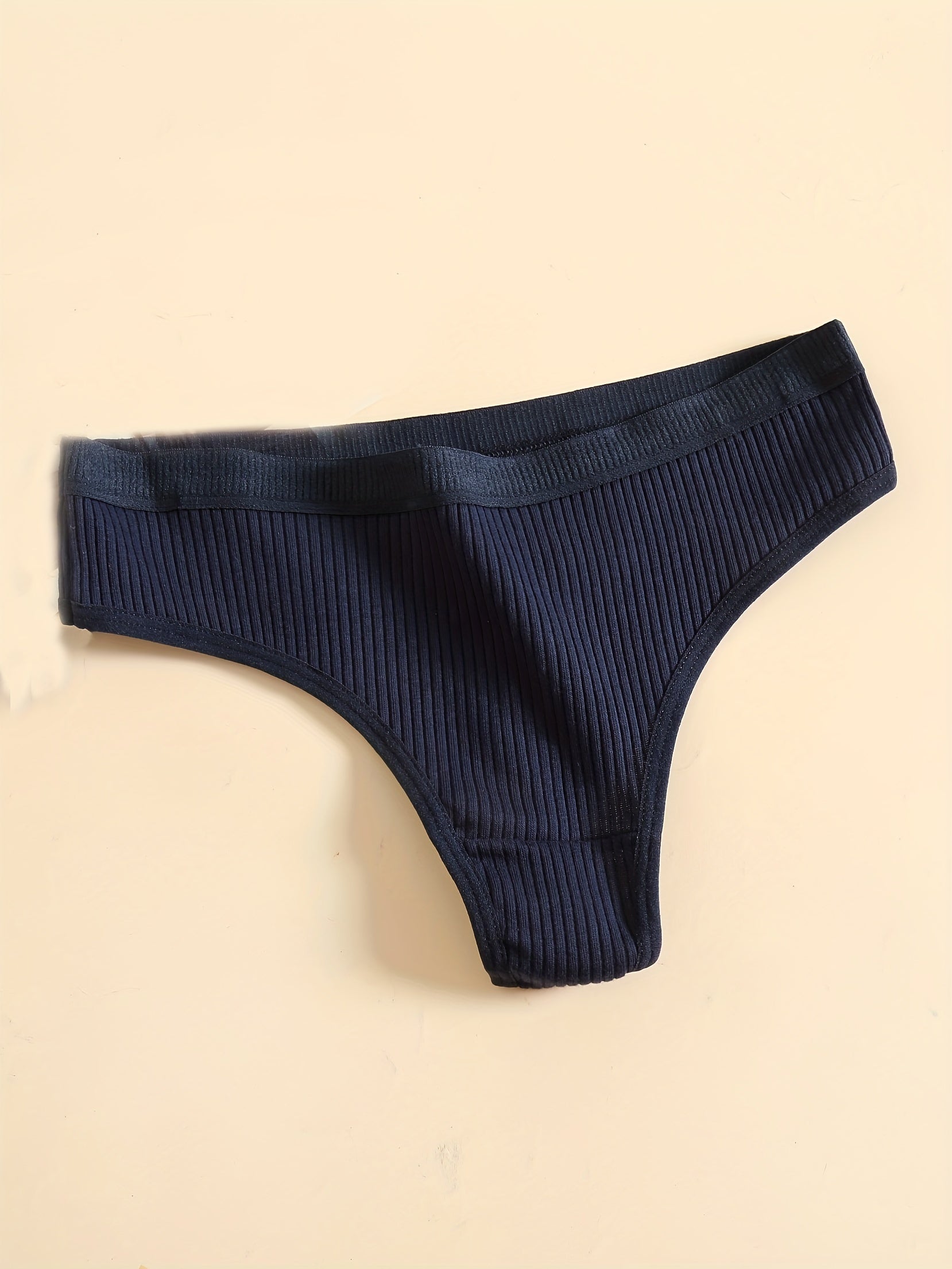 Women's Seamless Cotton Thongs 6-Pack Low Waist V-String Solid Color