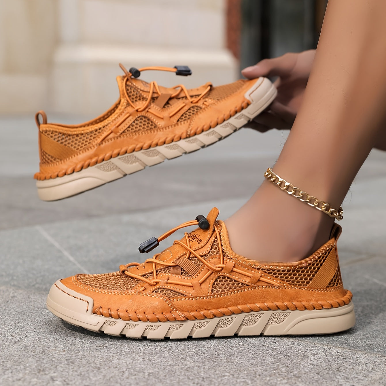 Women's Slip-On Yoga Sneakers Breathable Mesh Cushioned Insole Casual Shoe