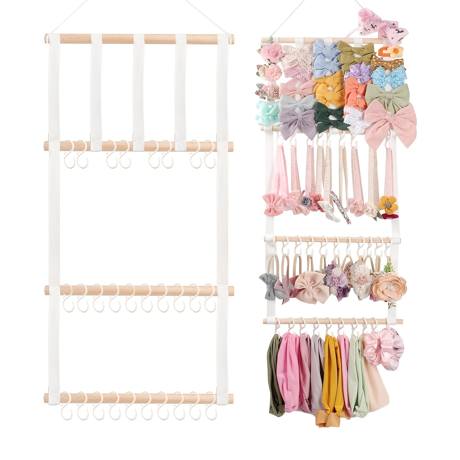 Hair Accessories Organizer for Baby Girls Hanging Storage for Hair Bows and Headbands