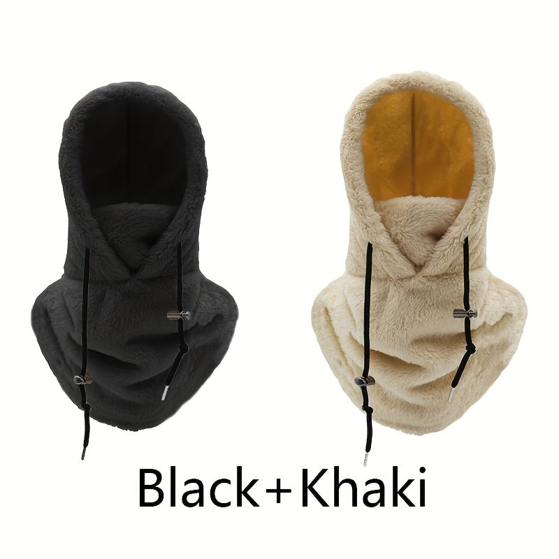 Set of 2 Windproof Fleece Ski Masks and Neck Warmers for Winter Outdoor Activities