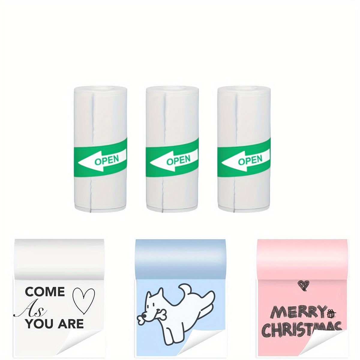 Rang-barang yopishqoq stiker rulolari 57x25mm yaltiroq, kompostlanadigan, mini printerlar uchun fotosuratlar, eslatmalar