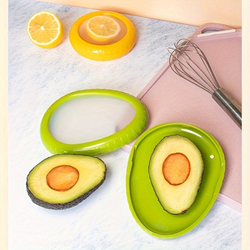 Mevalaringiz va sabzavotlaringizni Avocado Cooler to'plami yordamida yangi saqlang - bu 4 ta silikon oziq-ovqat sovutgichi avokado, pomidor, limon va kartoshka uchun muzlatgichda mukammaldir.