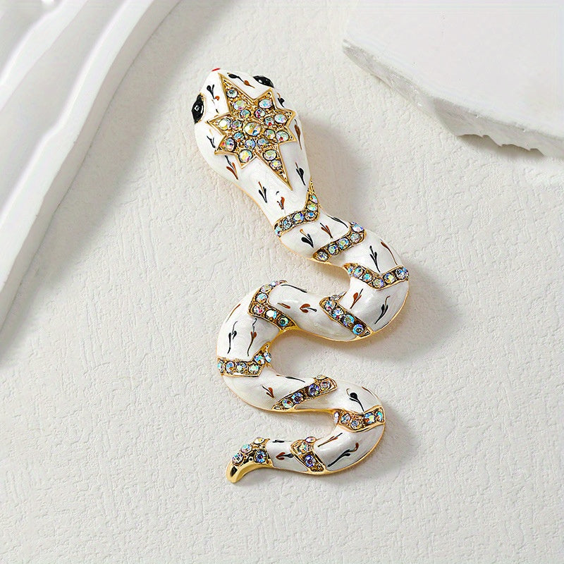 Enamel Snake Brooch Animal Pin Corsage Jewelry Gift for Women