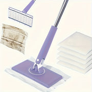 Mopa plana versátil con clip automático para limpieza de cocina, baño y sala de estar