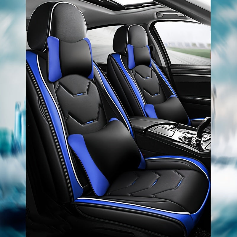 2024 Universal Car Seat Cover for 5 Seats PU Leather Protects Original Seats Easy to Clean