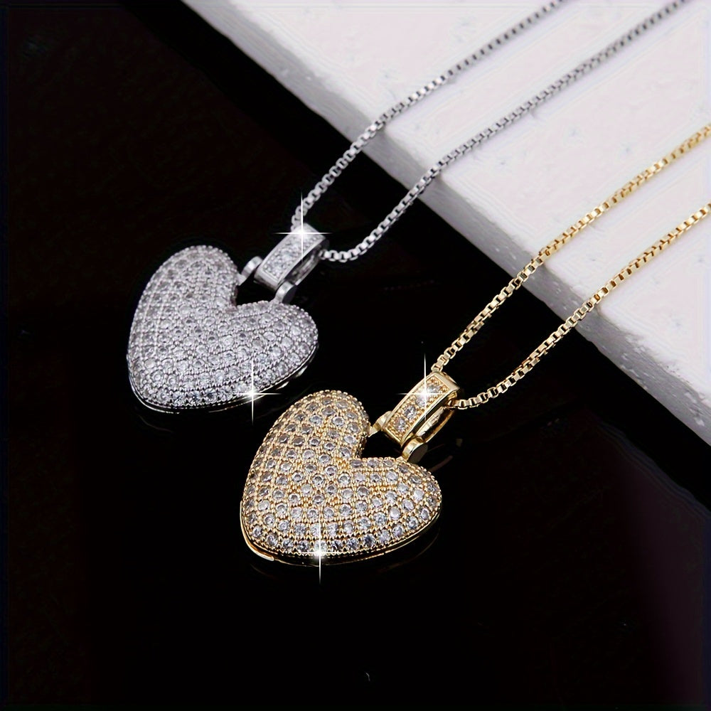 Heart Pendant Necklace for Women Cubic Zirconia Heart Jewelry Elegant Gift