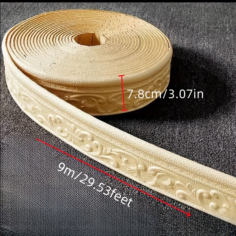 9m suv o'tkazmaydigan, o'z-o'zini yopishtiradigan, qalinlashtirilgan parda chizig'i, eshik ramkasi va devor chetini yopishtirish uchun