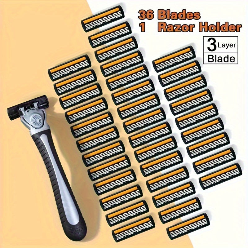 Replaceable 3-Layer Stainless Steel Safety Razor Blades for Men