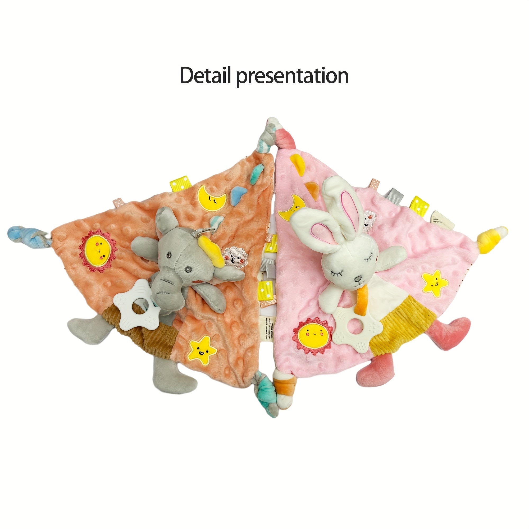 Baby Beanie and Toy Set with Elephant Lion Rabbit Soft Toy Blanket for Newborns