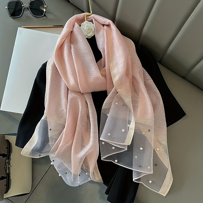 Women's Polyester Shawl 190x70cm Breathable Sun-Proof Solid Color Casual Accessory