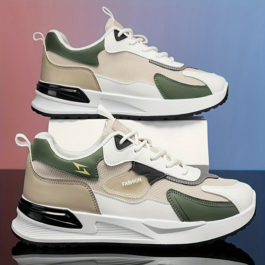 Plus-Size Mesh Sneakers with Thick Sole and Lace-Up Design for All Seasons