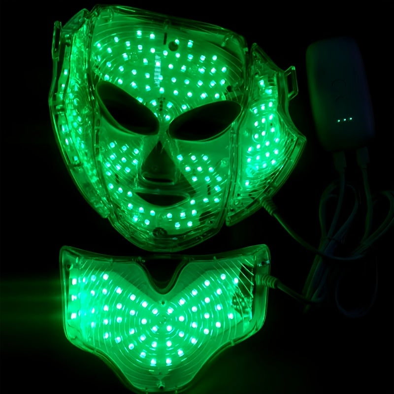 7-Color LED Facial and Neck Mask USB Rechargeable Adjustable Skincare Device