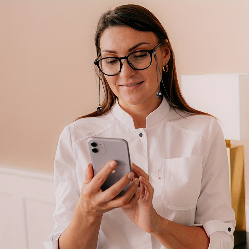 Halloween Goth Ko'zoynak Zanjiri, Xoch, Qarg'a, Mushuk va It Bezaklari bilan - Quyosh Ko'zoynaklari va O'qish Ko'zoynaklari uchun Lanyard Strap, Qiziqarli Yuzni Qoplovchi Usul - 4 dona to'plam